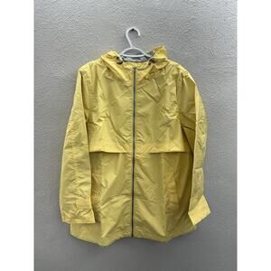 Appleseeds Womens Rain Jacket Size XL Sunburst Yellow Zip Up Hooded Coat